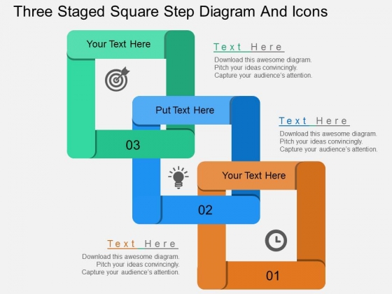 Three Staged Square Step Diagram And Icons Powerpoint Template Three Staged Square Step Diagram And Icons Powerpoint Template
