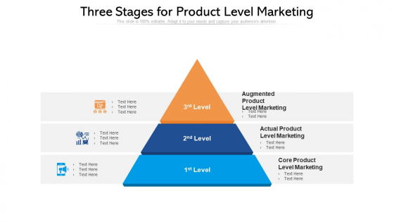 Three Stages For Product Level Marketing Ppt PowerPoint Presentation File Show PDF