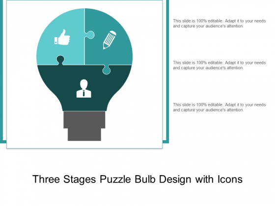 Three Stages Puzzle Bulb Design With Icons Ppt PowerPoint Presentation Professional Picture Three Stages Puzzle Bulb Design With Icons Ppt PowerPoint Presentation Professional Picture