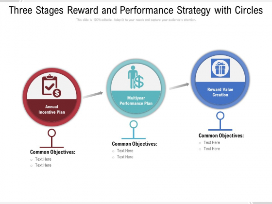 Three Stages Reward And Performance Strategy With Circles Ppt PowerPoint Presentation File Microsoft PDF