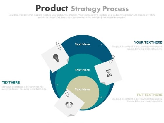 Three Steps Business Strategy Chart Powerpoint Template