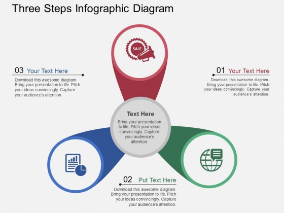 Three Steps Infographic Diagram Powerpoint Template Three Steps Infographic Diagram Powerpoint Template