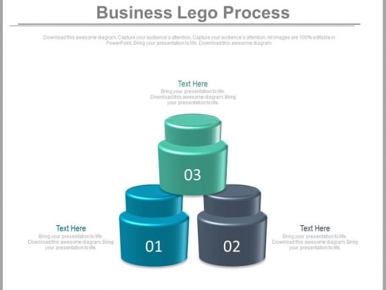 Three Steps Lego Process Diagram Powerpoint Slides Three Steps Lego Process Diagram Powerpoint Slides