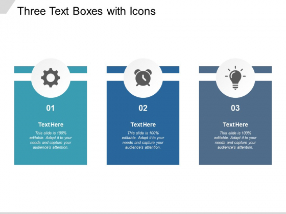 Three Text Boxes With Icons Ppt PowerPoint Presentation Professional Designs