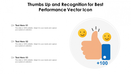 Thumbs Up And Recognition For Best Performance Vector Icon Rules PDF