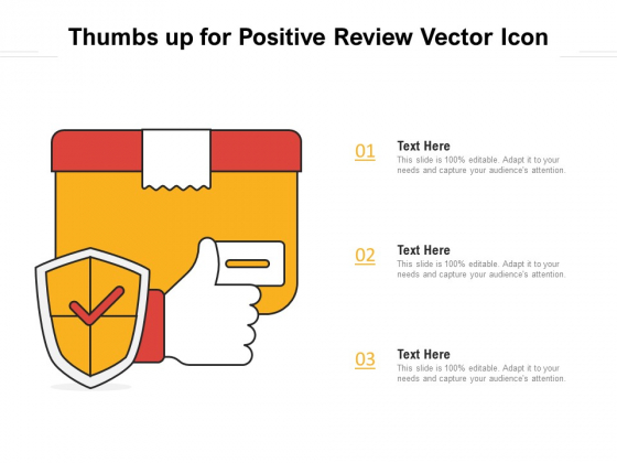 Thumbs Up For Positive Review Vector Icon Ppt PowerPoint Presentation Gallery Vector PDF