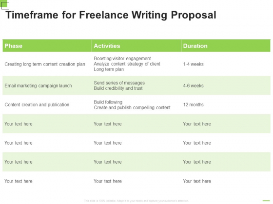 Timeframe For Freelance Writing Proposal Ppt Summary Layouts PDF Timeframe For Freelance Writing Proposal Ppt Summary Layouts PDF