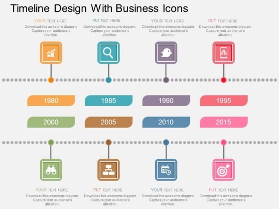 Timeline Design With Business Icons Powerpoint Template