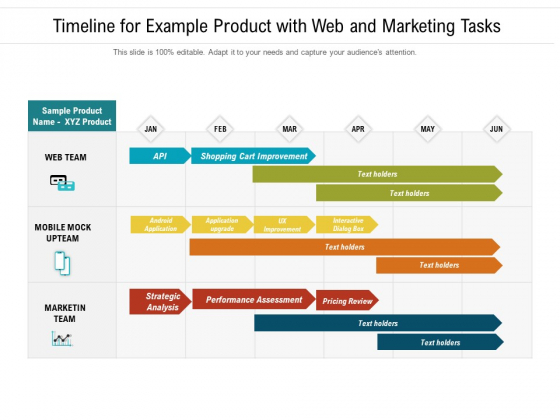 Timeline For Example Product With Web And Marketing Tasks Ppt PowerPoint Presentation Gallery Tips PDF Timeline For Example Product With Web And Marketing Tasks Ppt PowerPoint Presentation Gallery Tips PDF