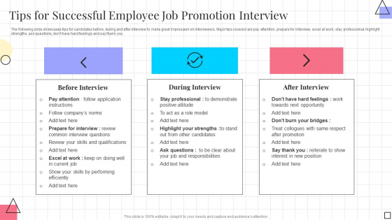 Tips For Successful Employee Job Promotion Interview Designs PDF Tips For Successful Employee Job Promotion Interview Designs PDF