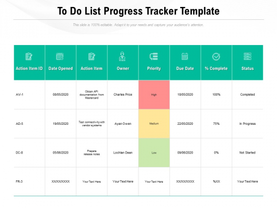To Do List Progress Tracker Template Ppt PowerPoint Presentation Icon 