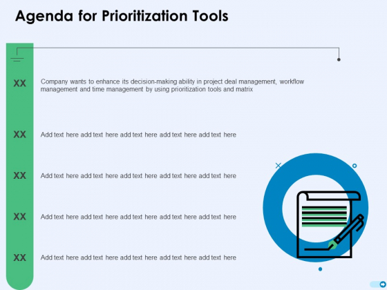 Tools For Prioritization Agenda For Prioritization Tools Ppt PowerPoint Presentation Gallery Styles PDF
