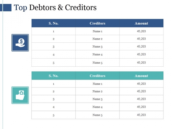 Top Debtors And Creditors Ppt PowerPoint Presentation Sample Top Debtors And Creditors Ppt PowerPoint Presentation Sample