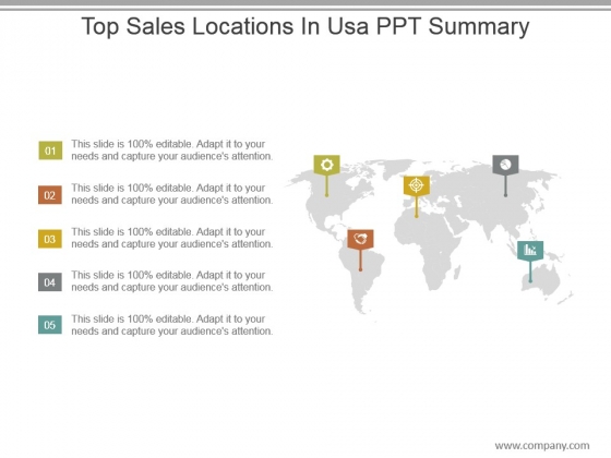 Top Sales Locations In Usa Ppt Summary Top Sales Locations In Usa Ppt Summary