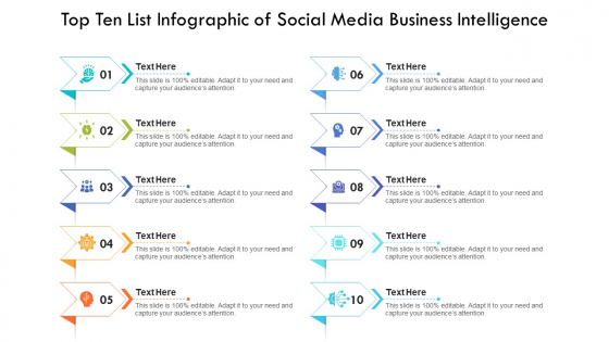 Top Ten List Infographic Of Social Media Business Intelligence Ppt PowerPoint Presentation Professional Elements PDF Top Ten List Infographic Of Social Media Business Intelligence Ppt PowerPoint Presentation Professional Elements PDF