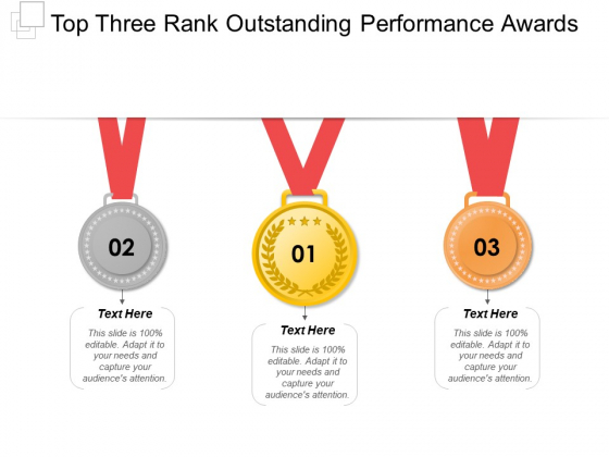 Top Three Rank Outstanding Performance Awards Ppt PowerPoint Presentation Styles Show