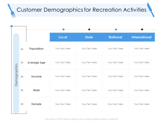 Tourism And Hospitality Industry Customer Demographics For Recreation Activities Designs PDF