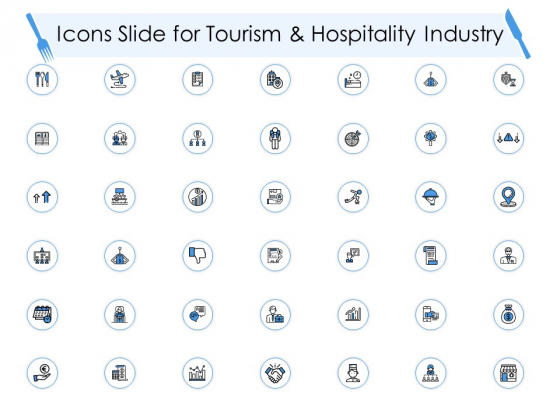 Tourism And Hospitality Industry Icons Slide For Tourism And Hospitality Industry Inspiration PDF