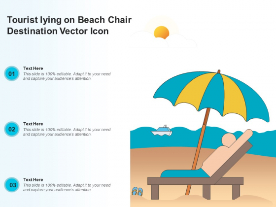 Tourist Lying On Beach Chair Destination Vector Icon Ppt PowerPoint Presentation Gallery Graphics Tutorials PDF