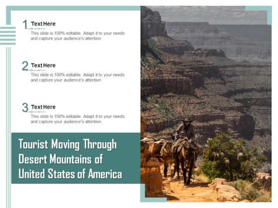 Tourist Moving Through Desert Mountains Of United States Of America Ppt PowerPoint Presentation Summary Design Inspiration PDF