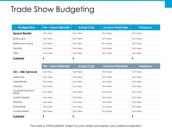 trade show budgeting ppt powerpoint presentation professional good