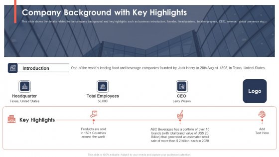 Trading Current Franchise Business Company Background With Key Highlights Microsoft PDF Trading Current Franchise Business Company Background With Key Highlights Microsoft PDF