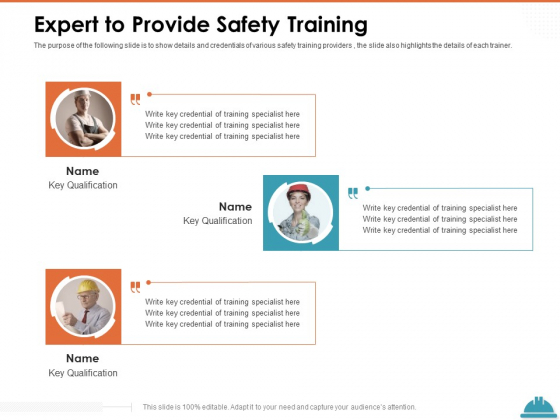Train Employees Health Safety Expert To Provide Safety Training Ppt Slides Layouts PDF