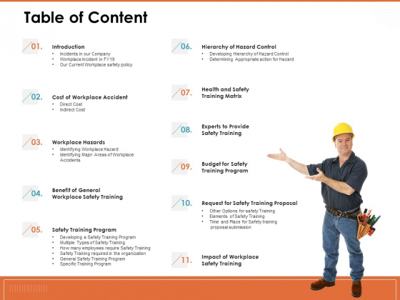 Train Employees Health Safety Table Of Content Ppt Model Infographic Template PDF Train Employees Health Safety Table Of Content Ppt Model Infographic Template PDF