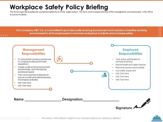 Train Employees Health Safety Workplace Safety Policy Briefing Ppt Ideas Inspiration PDF Train Employees Health Safety Workplace Safety Policy Briefing Ppt Ideas Inspiration PDF