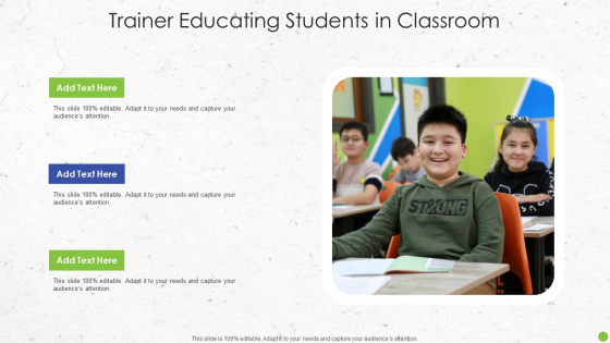 Trainer Educating Students In Classroom Professional PDF