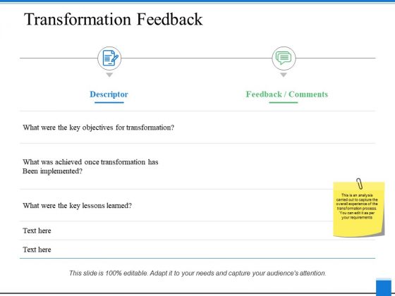 Transformation Feedback Ppt PowerPoint Presentation Pictures Objects 