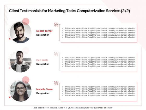 Transforming Marketing Services Through Automation Proposal Client Testimonials For Marketing Tasks Computerization Services Rules PDF Transforming Marketing Services Through Automation Proposal Client Testimonials For Marketing Tasks Computerization Services Rules PDF