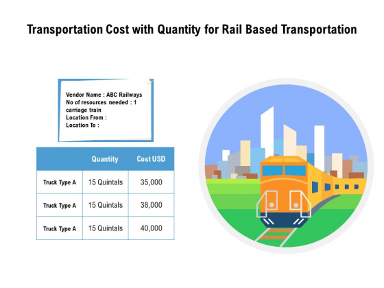 Transportation Cost With Quantity For Rail Based Transportation Ppt PowerPoint Presentation Summary Ideas PDF Slide 1