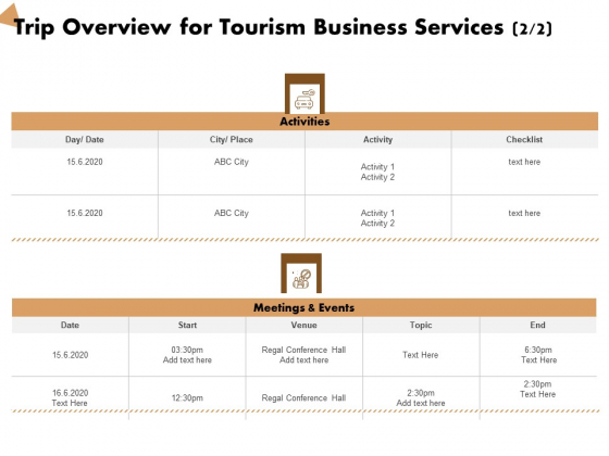 Travel And Leisure Commerce Proposal Trip Overview For Tourism Business Services Ppt Infographics Styles PDF