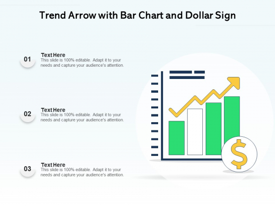 Trend Arrow With Bar Chart And Dollar Sign Ppt PowerPoint Presentation Influencers PDF
