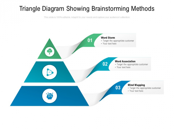 Triangle Diagram Showing Brainstorming Methods Ppt PowerPoint Presentation Portfolio Gallery PDF