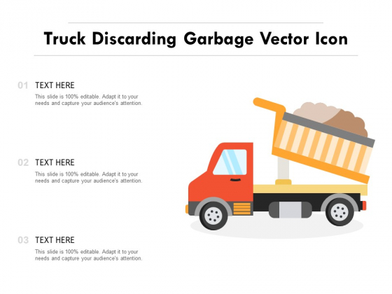 Truck Discarding Garbage Vector Icon Ppt PowerPoint Presentation Icon Inspiration PDF