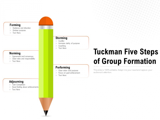 Tuckman Five Steps Of Group Formation Ppt PowerPoint Presentation Portfolio Graphics Tutorials PDF