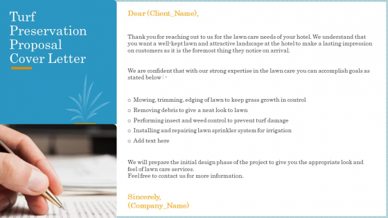Turf Preservation Proposal Cover Letter Ppt Portfolio Backgrounds PDF Turf Preservation Proposal Cover Letter Ppt Portfolio Backgrounds PDF