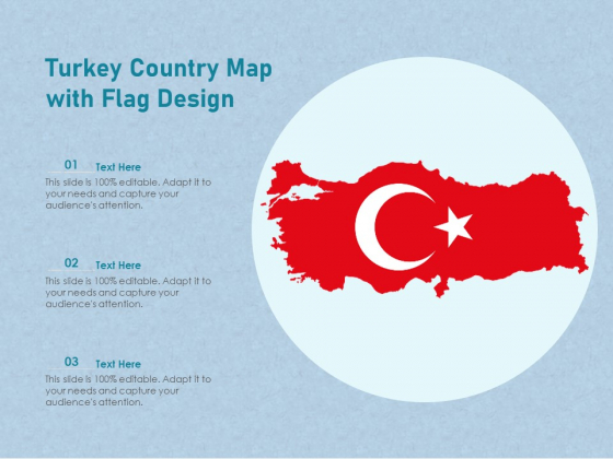 Turkey Country Map With Flag Design Ppt PowerPoint Presentation File Example PDF