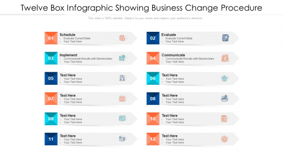 Twelve Box Infographic Showing Business Change Procedure Ppt PowerPoint Presentation File Background PDF Twelve Box Infographic Showing Business Change Procedure Ppt PowerPoint Presentation File Background PDF