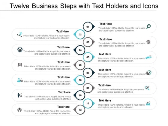 Twelve Business Steps With Text Holders And Icons Ppt PowerPoint Presentation Outline Slides Twelve Business Steps With Text Holders And Icons Ppt PowerPoint Presentation Outline Slides