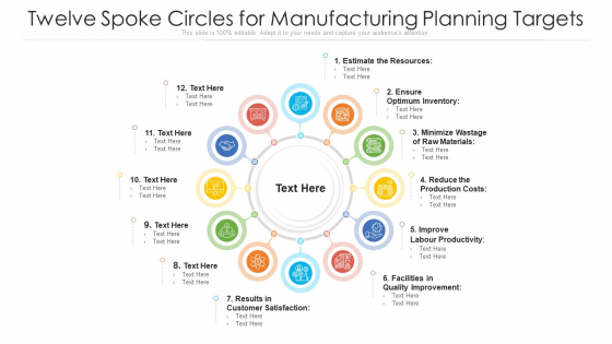 Twelve Spoke Circles For Manufacturing Planning Targets Ppt PowerPoint Presentation Gallery Templates PDF Twelve Spoke Circles For Manufacturing Planning Targets Ppt PowerPoint Presentation Gallery Templates PDF