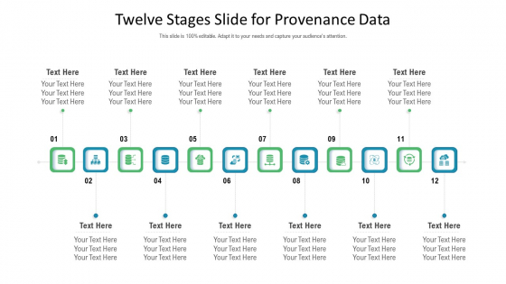 Twelve Stages Slide For Provenance Data Ppt PowerPoint Presentation File Maker PDF