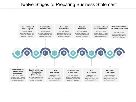 Twelve Stages To Preparing Business Statement Ppt PowerPoint Presentation Infographics Graphics Template Twelve Stages To Preparing Business Statement Ppt PowerPoint Presentation Infographics Graphics Template