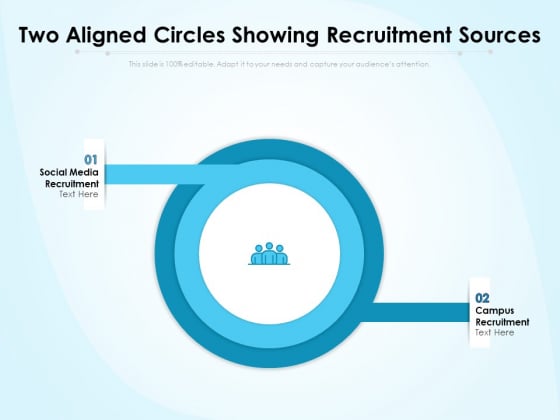 Two Aligned Circles Showing Recruitment Sources Ppt PowerPoint Presentation Gallery Layout PDF