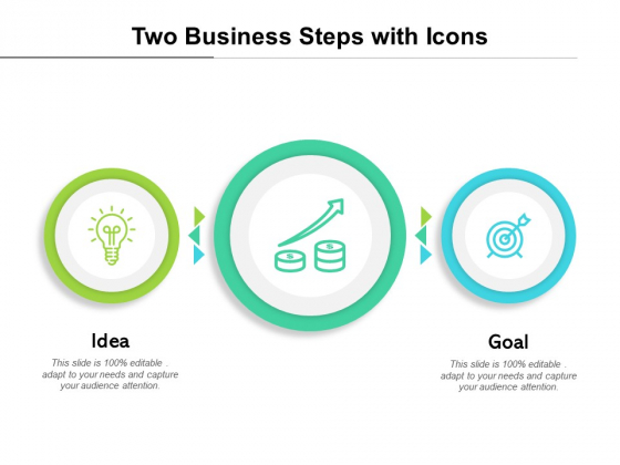 Two Business Steps With Icons Ppt PowerPoint Presentation Gallery Master Slide PDF