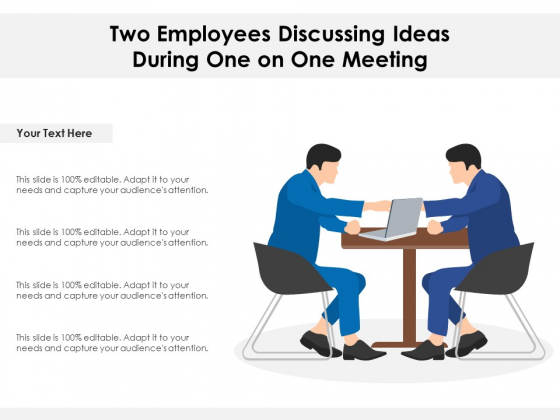 Two Employees Discussing Ideas During One On One Meeting Ppt PowerPoint Presentation Gallery Ideas PDF Two Employees Discussing Ideas During One On One Meeting Ppt PowerPoint Presentation Gallery Ideas PDF