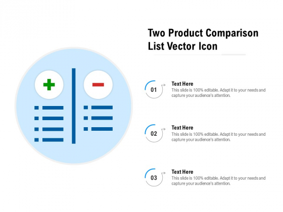 Two Product Comparison List Vector Icon Ppt PowerPoint Presentation File Outline PDF