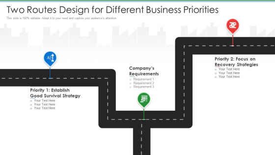 Two Routes Design For Different Business Priorities Ideas PDF